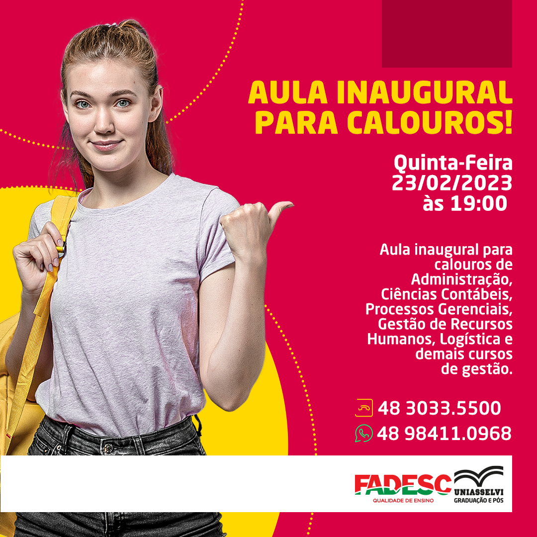 AULA INAUGURAL PARA CALOUROS!