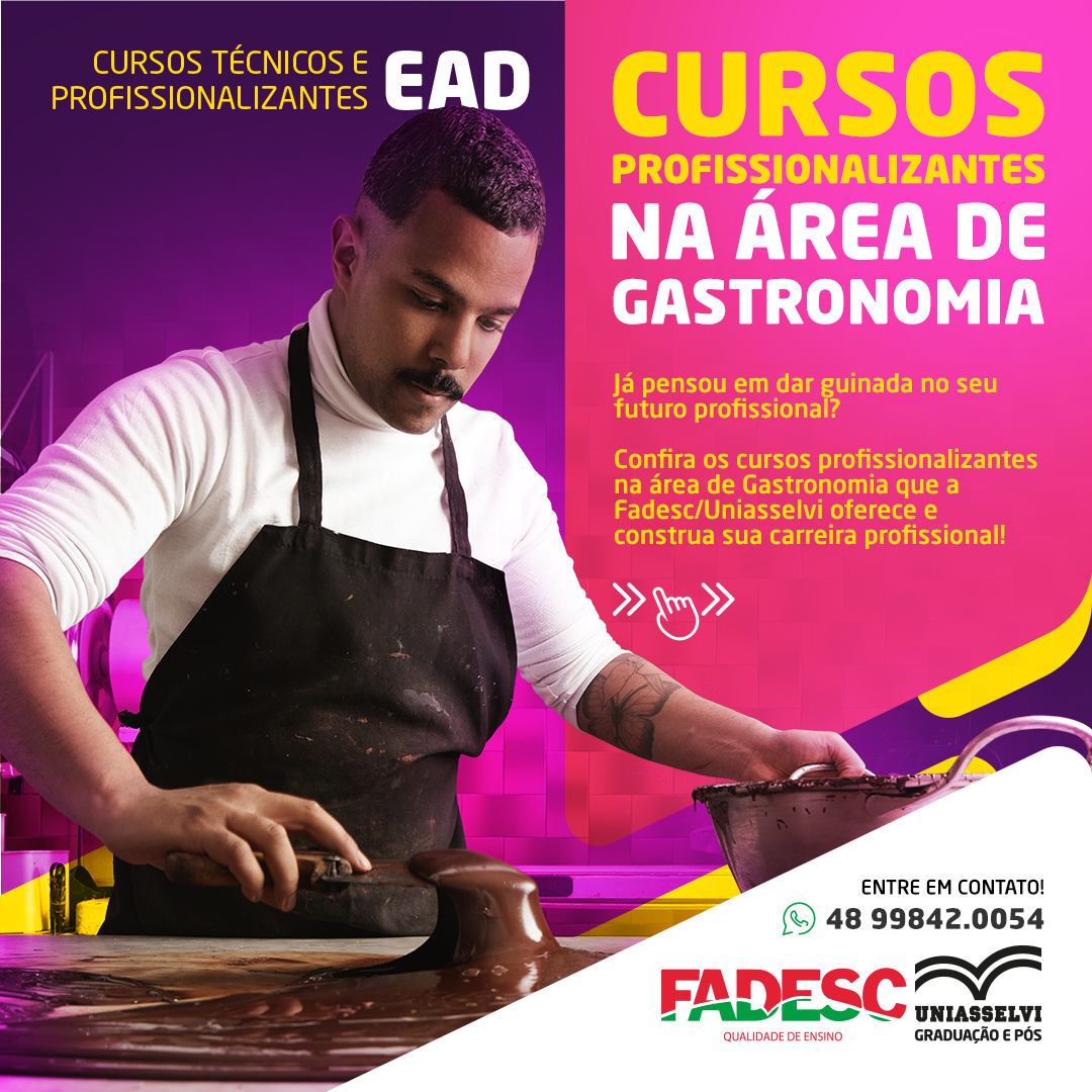 CURSOS PROFISSIONALIZANTES NA ÁREA DE GASTRONOMIA