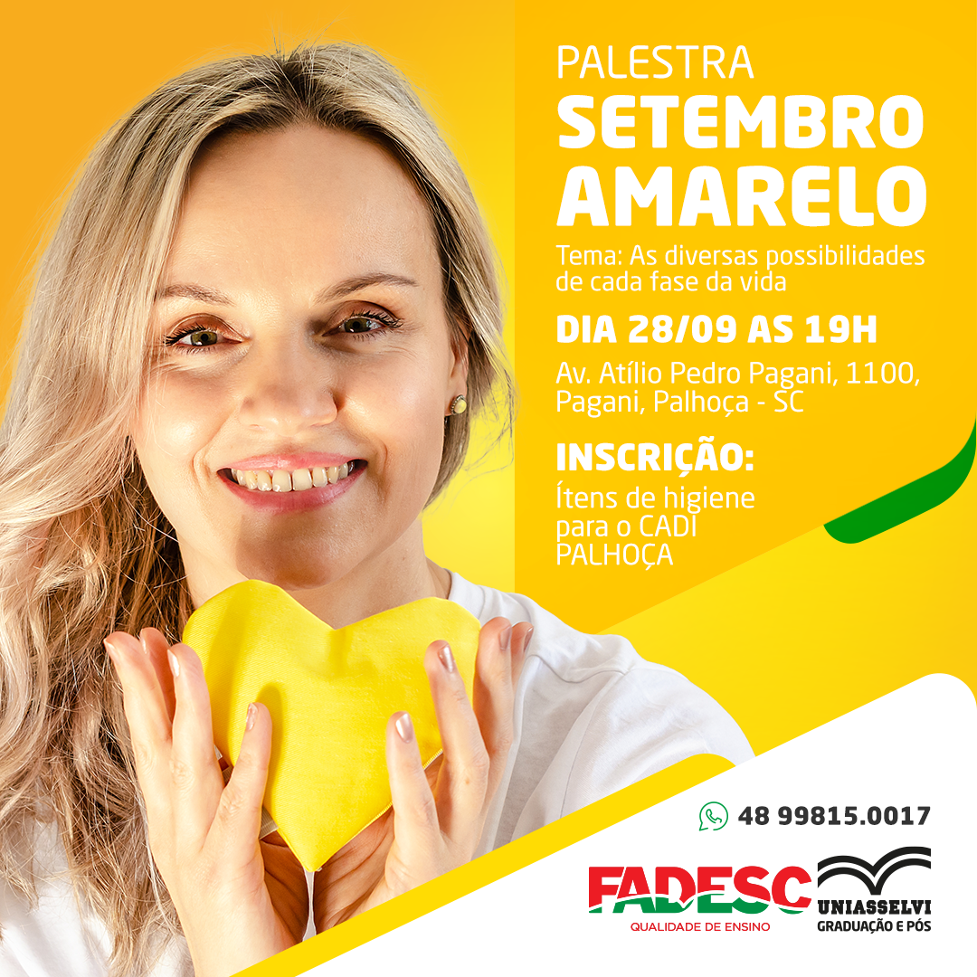 Palestra Setembro Amarelo: As diversas possibilidades de cada fase da vida