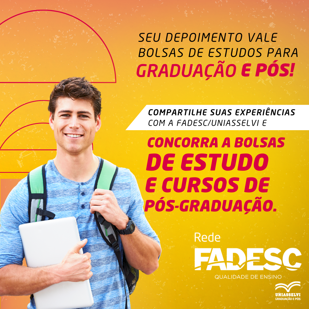 SEU DEPOIMENTO VALE BOLSAS DE ESTUDO PARA GRADUAÇÃO E PÓS!