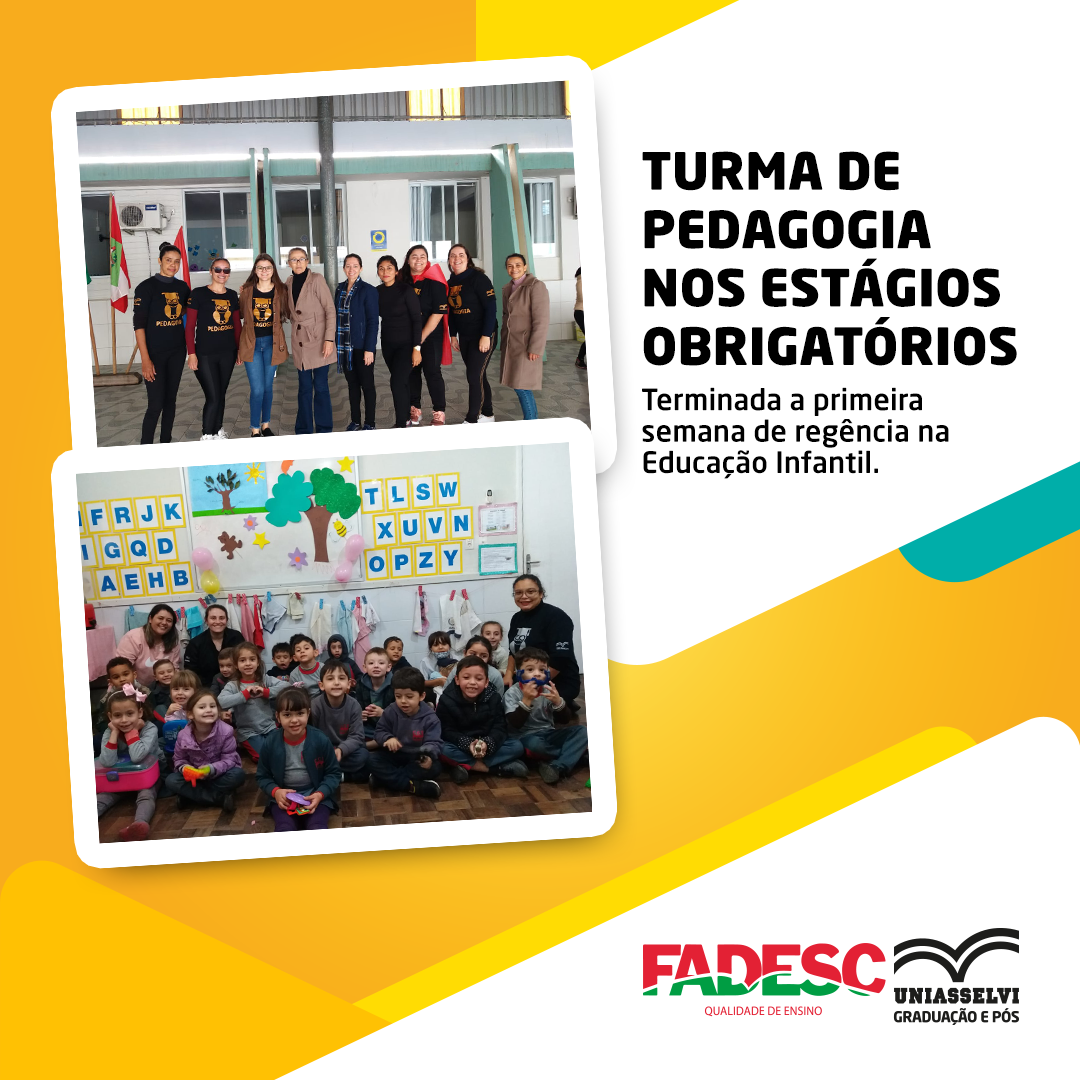 Turma de Pedagogia nos estágios obrigatórios